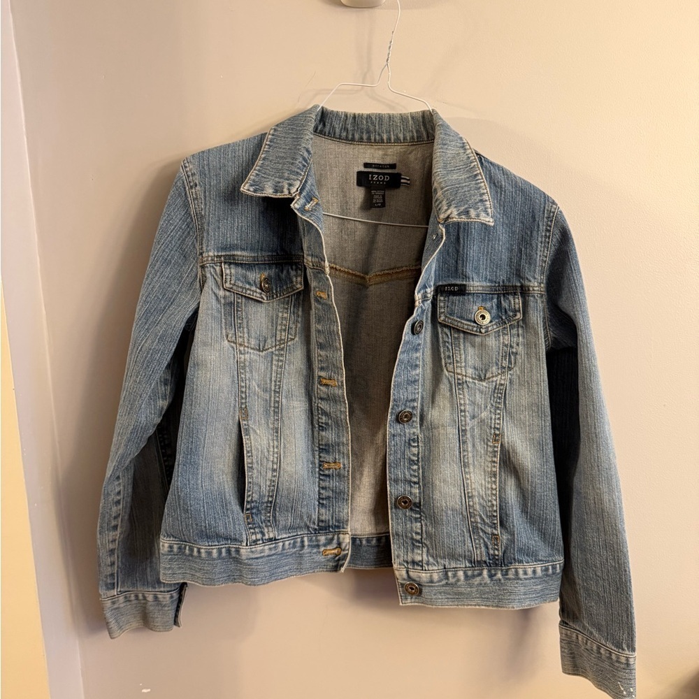 IZOD Jeans Women’s Stretch Denim Jacket Size Large 12